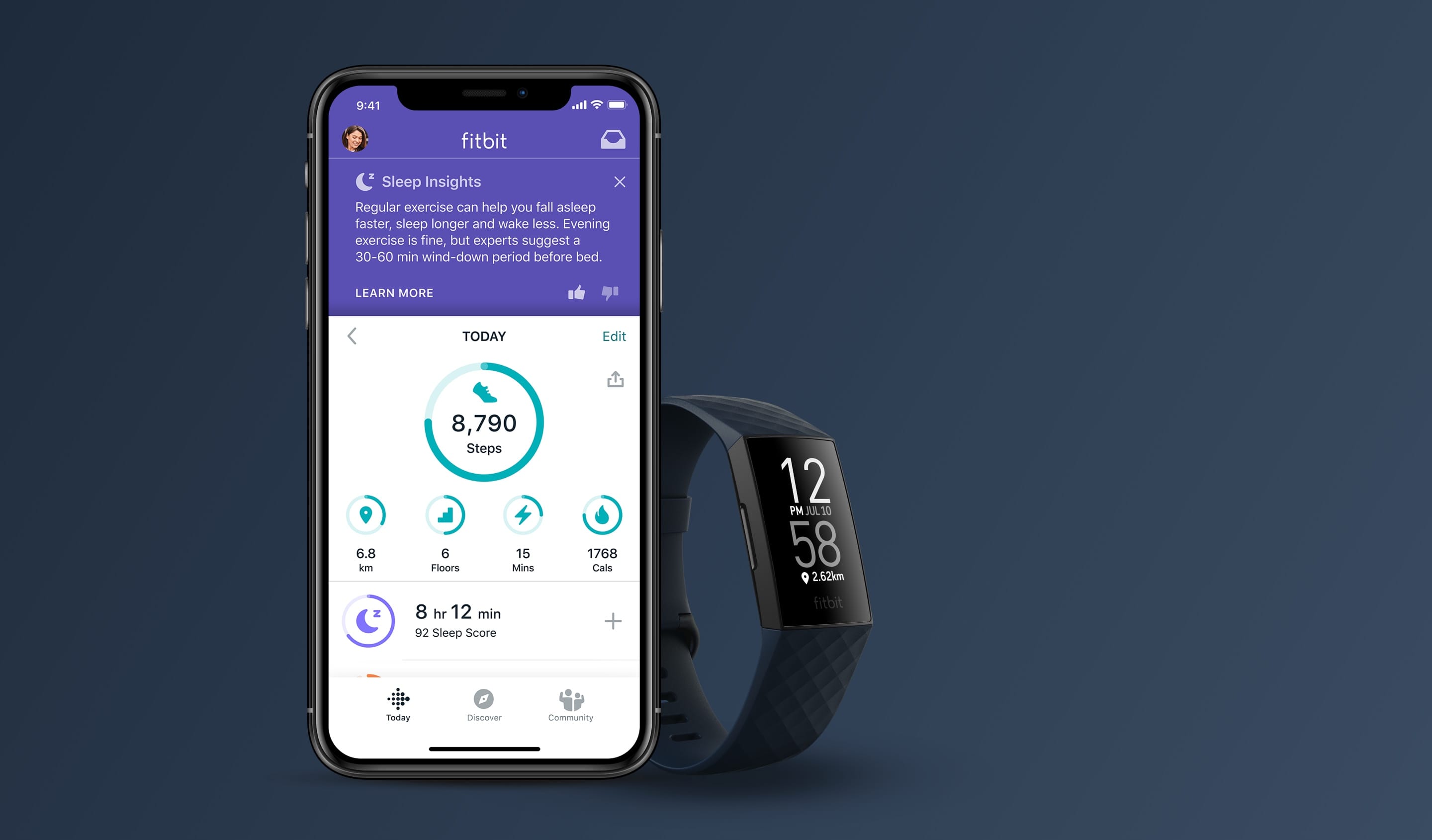 Fitbit Charge 4 aktivitásmérő kék/fekete NFC