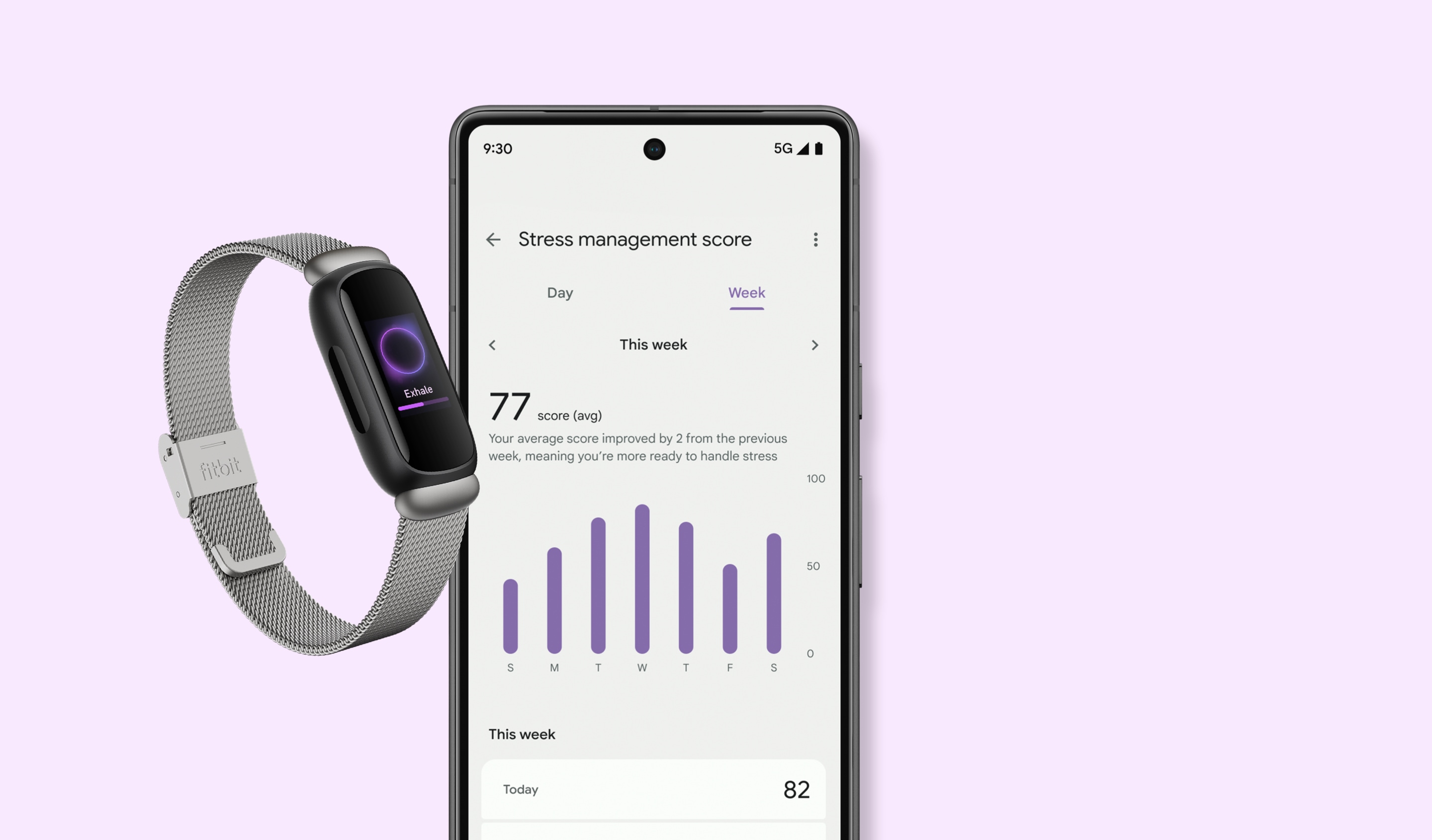 Bracelets connectés Fitbit Inspire 3 Lilas - inclus 6 mois à