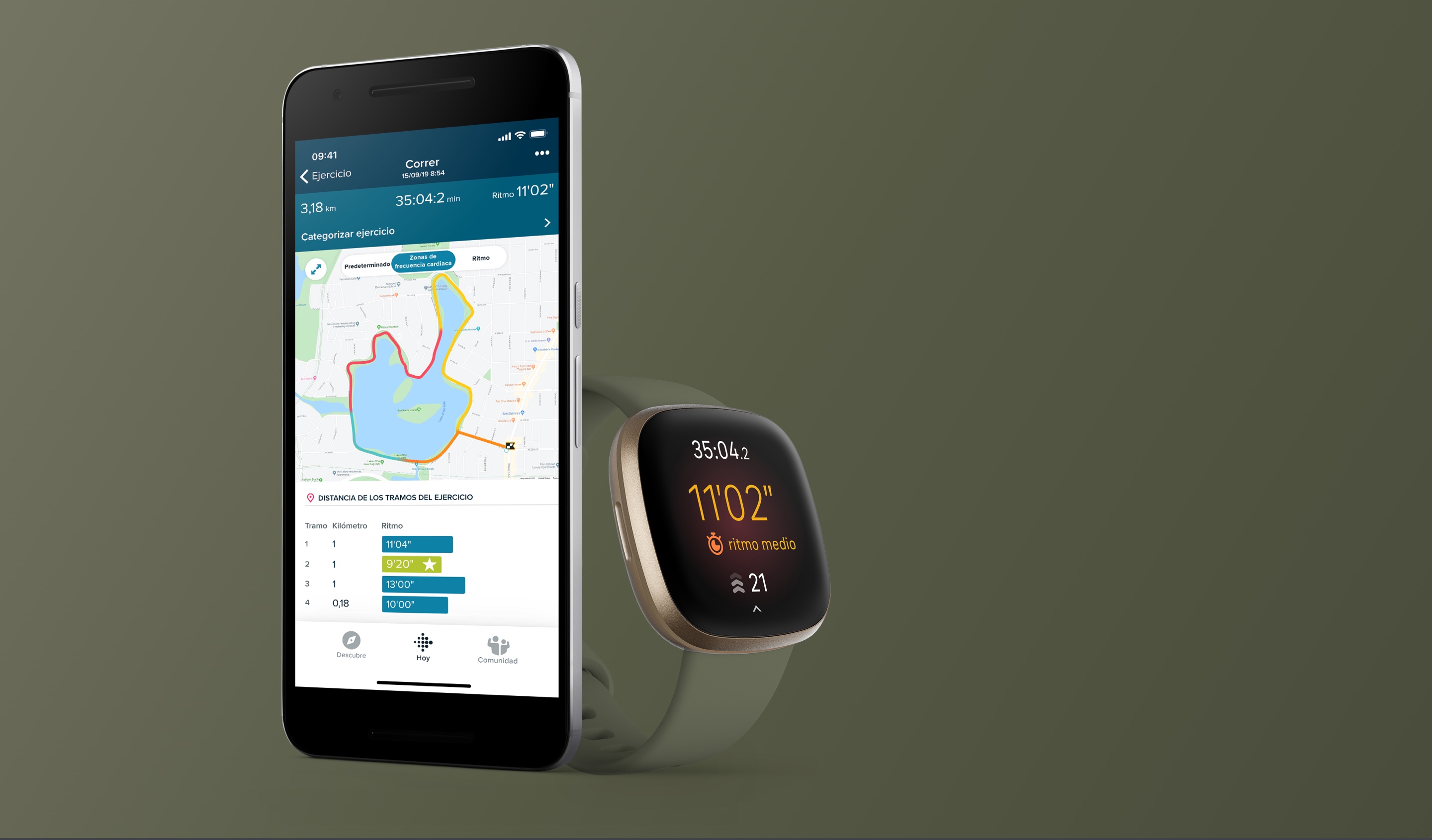 Fitbit Versa 3 Smartwatch Salud y Fitness con GPS Integrado